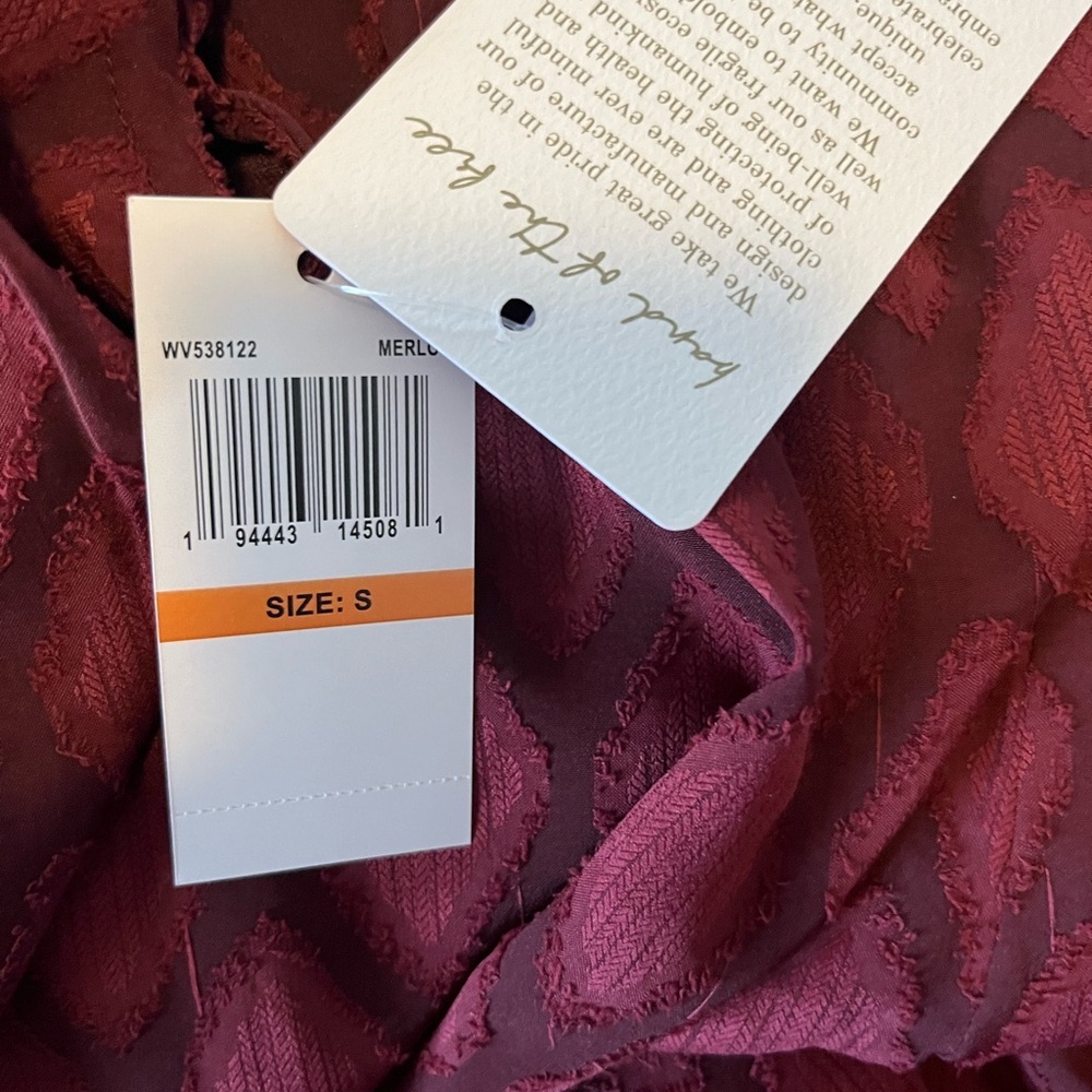 Band of the Free Lila Merlot Red Geometric Midi Slipdress New S - Picture 7 of 8